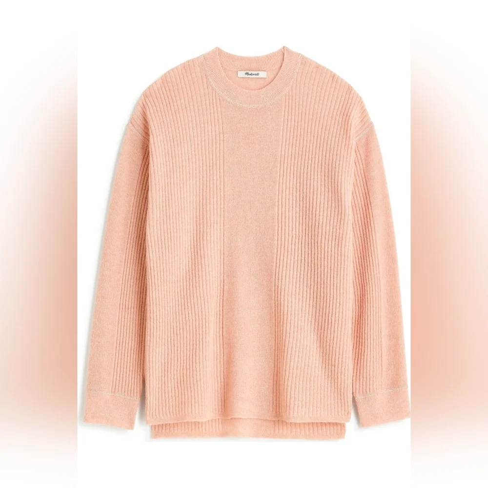 Madewell Pink Crewneck Alpaca blend sweater, Size L. Nwt